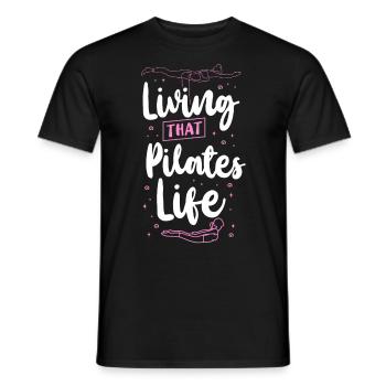 Pilates Instructor Teacher Living - Men's T-Shirt - black - Front - AI Model Male 178 light (178cm)