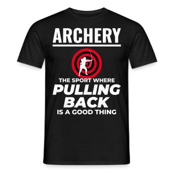 Tir à l’arc Cibles Archer Bullseye Tir Sport - T-shirt homme - noir - Devant - AI Model Male 178 light (178cm)