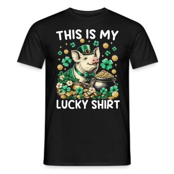 This Is My Lucky Shirt - Männer T-Shirt - Schwarz - Vorne - AI Model Male 178 light (178cm)