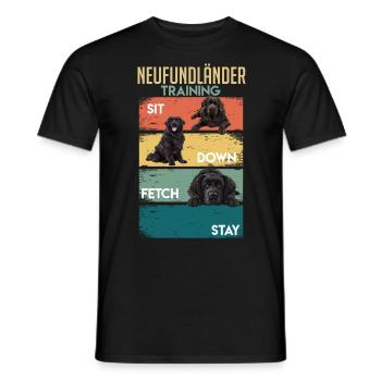 NEUFUNDLÄNDER TRAINING Lustiges Neufundländer - Männer T-Shirt - Schwarz - Vorne - AI Model Male 178 light (178cm)