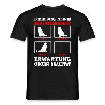 Hundetraining ERZIEHUNG MEINES NEUFUNDLÄNDERS - Männer T-Shirt - Schwarz - Vorne - AI Model Male 178 light (178cm)