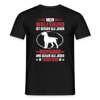 German wirehaired dog protects me better - Men's T-Shirt - black - Front - AI Model Male 178 light (178cm)