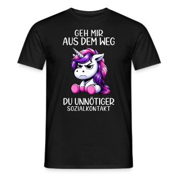 Get out of my way, you unnecessary social contact - Men's T-Shirt - black - Front - AI Model Male 178 light (178cm)