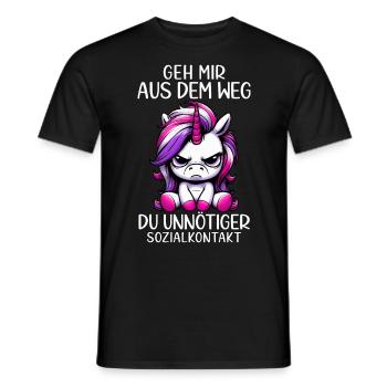 Get out of my way, you unnecessary social contact - Men's T-Shirt - black - Front - AI Model Male 178 light (178cm)