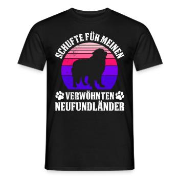 Newfie SCHUFTE FÜR MEINEN VERWÖHNTEN NEUFUNDLÄNDER - Männer T-Shirt - Schwarz - Vorne - AI Model Male 178 light (178cm)
