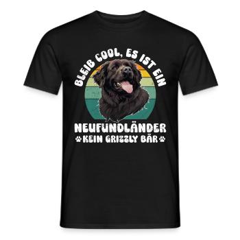 Newfie BLEIB COOL NEUFUNDLÄNDER KEIN GRIZZLY - Männer T-Shirt - Schwarz - Vorne - AI Model Male 178 light (178cm)