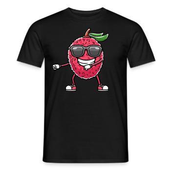 Tanzende Litschi Mit Sonnenbrille Litschis - Männer T-Shirt - Schwarz - Vorne - AI Model Male 178 light (178cm)