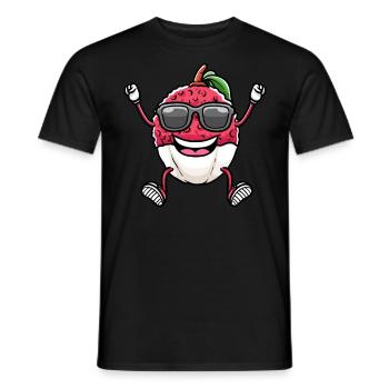 Tanzende Litschi Mit Sonnenbrille Litschis - Männer T-Shirt - Schwarz - Vorne - AI Model Male 178 light (178cm)