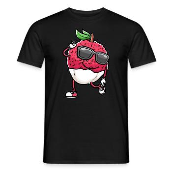 Tanzende Litschi Mit Sonnenbrille Litschis - Männer T-Shirt - Schwarz - Vorne - AI Model Male 178 light (178cm)