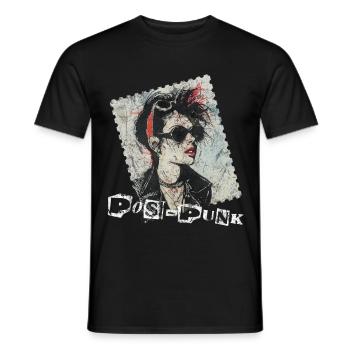 Retro Punk Rock Stempel Design - PosPunk - Männer T-Shirt - Schwarz - Vorne - AI Model Male 178 light (178cm)