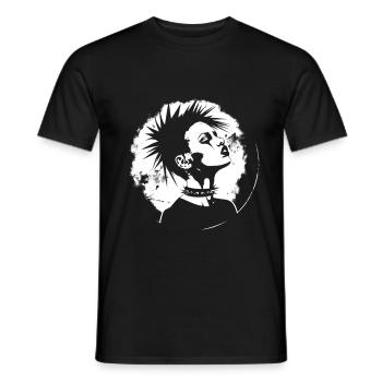 Punk's Not Dead: Striking Silhouette Tee - Men's T-Shirt - black - Front - AI Model Male 178 light (178cm)