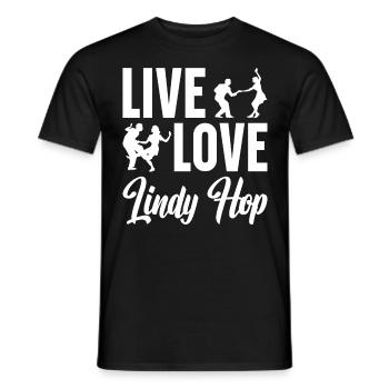 Lindy Hop Tänzer Swing Tanzpaar Swing Dance - Männer T-Shirt - Schwarz - Vorne - AI Model Male 178 light (178cm)
