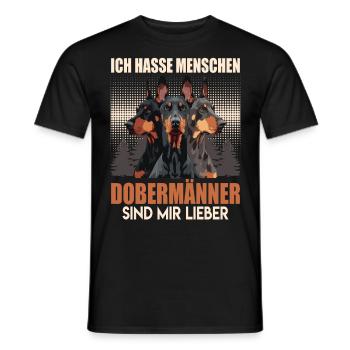 Doberman ICH HASSE MENSCHEN DOBERMÄNNER - Männer T-Shirt - Schwarz - Vorne - AI Model Male 178 light (178cm)