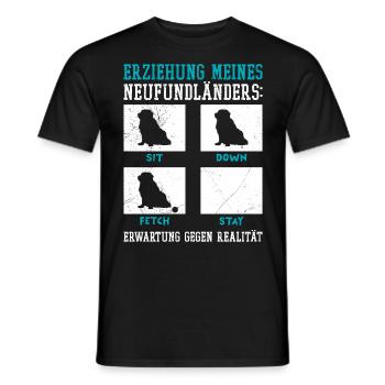 Hundetraining ERZIEHUNG MEINES NEUFUNDLÄNDERS - Männer T-Shirt - Schwarz - Vorne - AI Model Male 178 light (178cm)