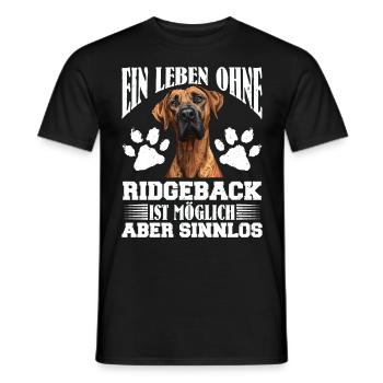 Rhodesian Ridgeback EIN LEBEN OHNE RIDGEBACK - Männer T-Shirt - Schwarz - Vorne - AI Model Male 178 light (178cm)