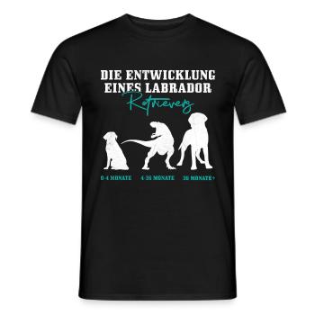 Labrador Hund DIE ENTWICKLUNG EINES LABRADORS - Männer T-Shirt - Schwarz - Vorne - AI Model Male 178 light (178cm)