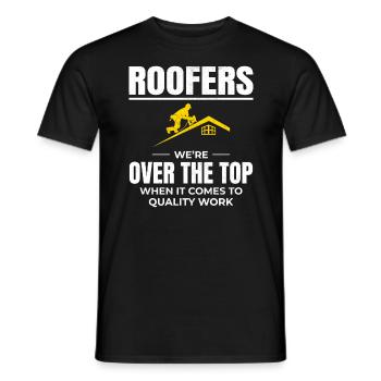 Roofer Roofing Roof Repair Mechanic Contractor - Men's T-Shirt - black - Front - AI Model Male 178 light (178cm)