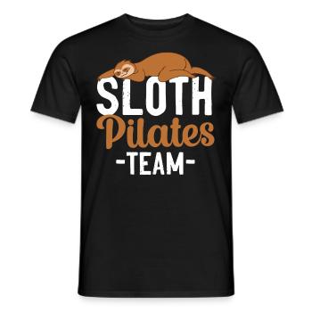 Pilates Instructor Teacher Sloth - Men's T-Shirt - black - Front - AI Model Male 178 light (178cm)