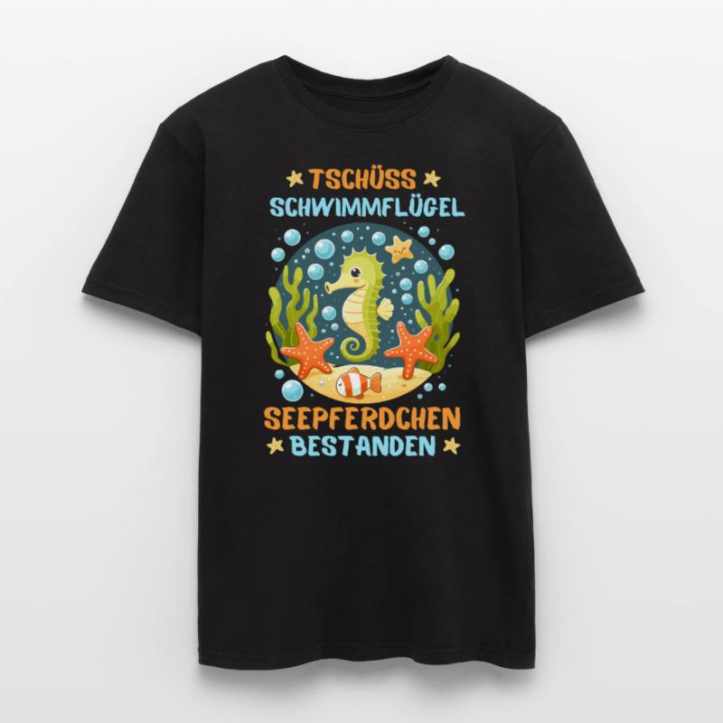 Seepferdchen Seestern Meer Schwimmbad Kinder Fun Männer T-Shirt