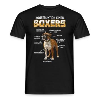 Deutscher Boxer ANATOMIE EINES BOXERS Lustiges - Männer T-Shirt - Schwarz - Vorne - AI Model Male 178 light (178cm)