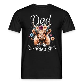 Papa de la fille d’anniversaire - T-shirt homme - noir - Devant - AI Model Male 178 light (178cm)
