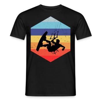Kiting Kite Women Men Kitesurfing Kitesurfing - Men's T-Shirt - black - Front - AI Model Male 178 light (178cm)