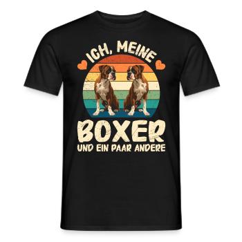 Boxer Hunde ICH MEINE BOXER UND PAAR ANDERE Lustig - Männer T-Shirt - Schwarz - Vorne - AI Model Male 178 light (178cm)