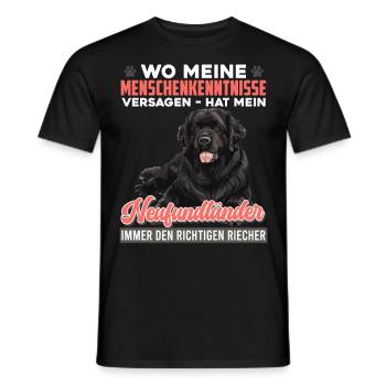 Neufundländer WO MEINE MENSCHENKENNTNISSE VERSAGEN - Männer T-Shirt - Schwarz - Vorne - AI Model Male 178 light (178cm)