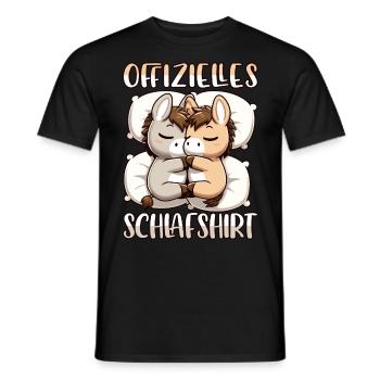 Offizielles Schlafshirt Esel Schlafanzug Tier - Männer T-Shirt - Schwarz - Vorne - AI Model Male 178 light (178cm)