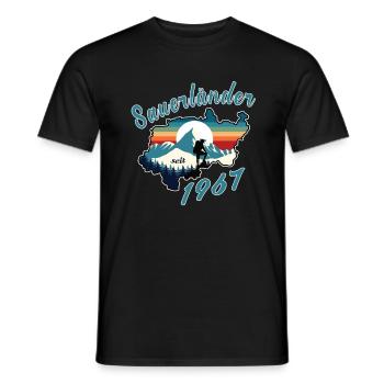 1967 Birthday Sauerländer Original Retro Sunset - Men's T-Shirt - black - Front - AI Model Male 178 light (178cm)