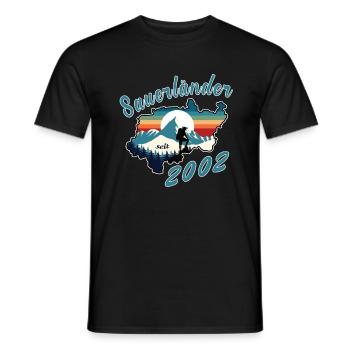 2002 anniversaire Sauerländer Original Retro Sunset - T-shirt homme - noir - Devant - AI Model Male 178 light (178cm)