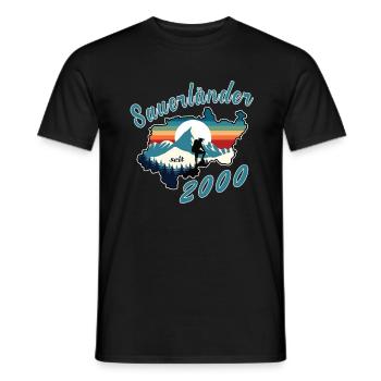 2000 anniversaire Sauerländer Original Retro Sunset - T-shirt homme - noir - Devant - AI Model Male 178 light (178cm)