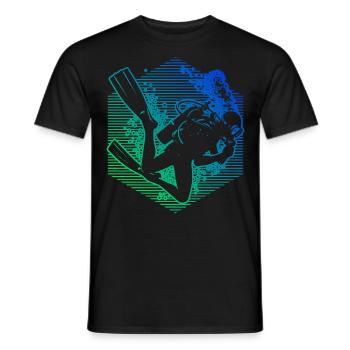 Herren Taucher Scuba Taucher Scuba Tauchen - Männer T-Shirt - Schwarz - Vorne - AI Model Male 178 light (178cm)