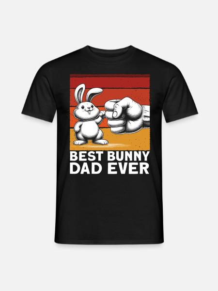 Best Bunny Dad Ever - Männer T-Shirt - Schwarz
