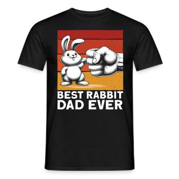 Best Rabbit Dad Ever - Männer T-Shirt - Schwarz - Vorne - AI Model Male 178 light (178cm)