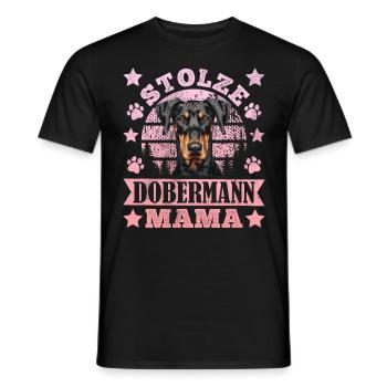 Dobermänner STOLZE DOBERMANN MAMA Hundemama - Männer T-Shirt - Schwarz - Vorne - AI Model Male 178 light (178cm)