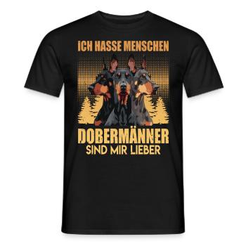 Doberman ICH HASSE MENSCHEN DOBERMÄNNER - Männer T-Shirt - Schwarz - Vorne - AI Model Male 178 light (178cm)