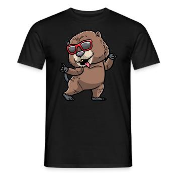 Tanzender Bisamratten Nagetier - Männer T-Shirt - Schwarz - Vorne - AI Model Male 178 light (178cm)
