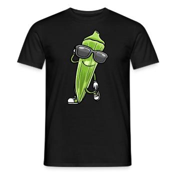 Dancing okra with sunglasses okra - Men's T-Shirt - black - Front - AI Model Male 178 light (178cm)