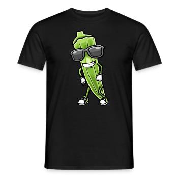 Dancing okra with sunglasses okra - Men's T-Shirt - black - Front - AI Model Male 178 light (178cm)