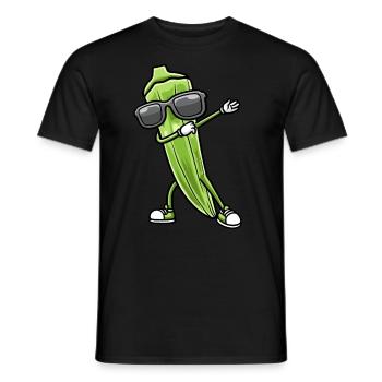 Dancing okra with sunglasses okra - Men's T-Shirt - black - Front - AI Model Male 178 light (178cm)
