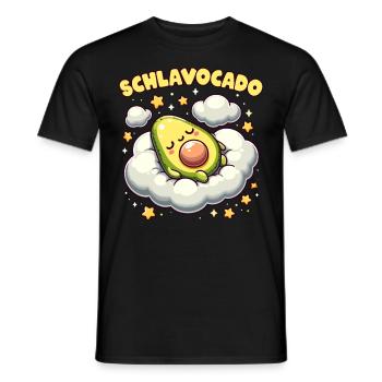 Schlavocado Schlafshirt Avocado Schlafanzug Frucht - Männer T-Shirt - Schwarz - Vorne - AI Model Male 178 light (178cm)