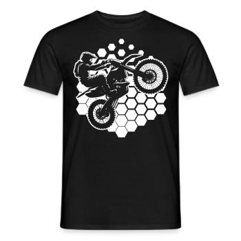 Women's Dirt Biker Dirt Bike Supermoto Freestyle Moto - Men's T-Shirt - black - Front - AI Model Male 178 light (178cm)