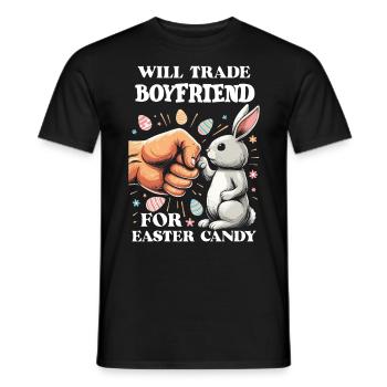 Échangera son petit ami contre des bonbons de Pâques - T-shirt homme - noir - Devant - AI Model Male 178 light (178cm)