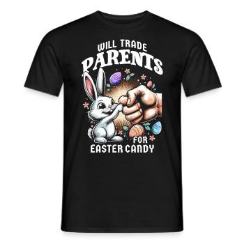 Will Trade Parents For Easter Candy - Men's T-Shirt - black - Front - AI Model Male 178 light (178cm)