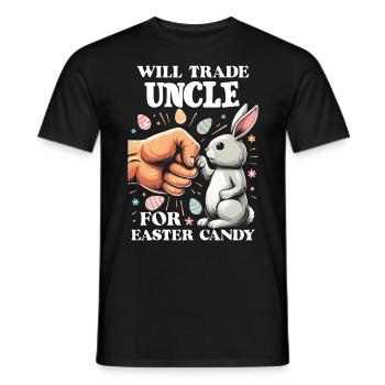 Will Trade Uncle For Easter Candy - Men's T-Shirt - black - Front - AI Model Male 178 light (178cm)