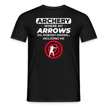 Tir à l’arc Cibles Archer Bullseye Tir Sport - T-shirt homme - noir - Devant - AI Model Male 178 light (178cm)