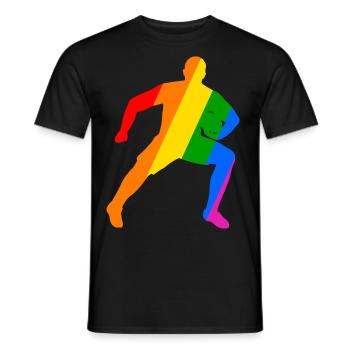Rugby power in the rainbow - Men's T-Shirt - black - Front - AI Model Male 178 light (178cm)