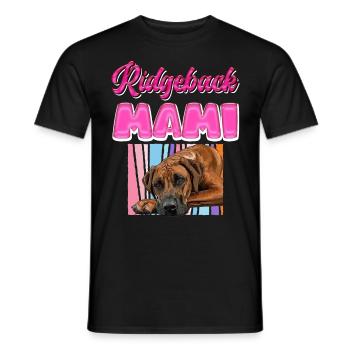 Rhodesian Ridgeback MAMI Ridbacks Hundemama - Männer T-Shirt - Schwarz - Vorne - AI Model Male 178 light (178cm)