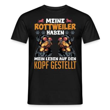 Rottie Besitzer MEINE ROTTWEILER HABEN MEIN LEBEN - Männer T-Shirt - Schwarz - Vorne - AI Model Male 178 light (178cm)